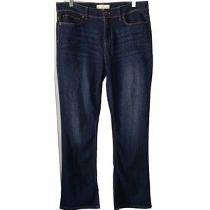 J.JILL DENIM 10 Dark Wash Authentic Fit Slim Bootcut Stretch Jeans 29" inseam